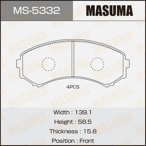 Колодки тормозные дисковые Masuma, MS-5332