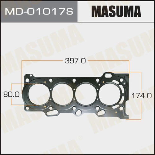 Трехслойная прокладка ГБЦ (металл-эластомер) Masuma толщина 0,60мм, MD-01017S