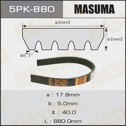 Ремень привода навесного оборудования Masuma, 5PK-880