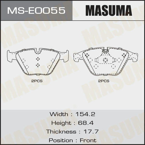 Колодки тормозные дисковые Masuma, MS-E0055