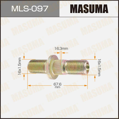 Шпилька колесная M16x1.5(R), M16x1.5(R) Masuma, MLS-097
