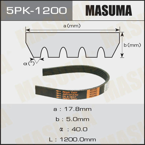 Ремень привода навесного оборудования Masuma, 5PK-1200