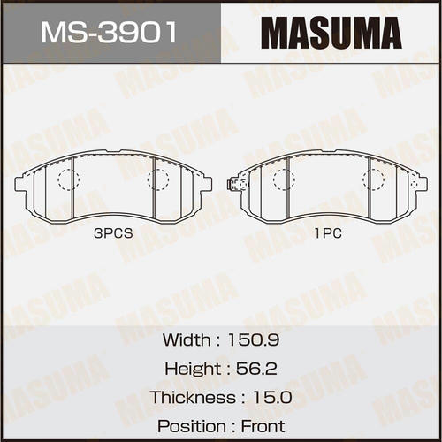 Колодки тормозные дисковые Masuma, MS-3901