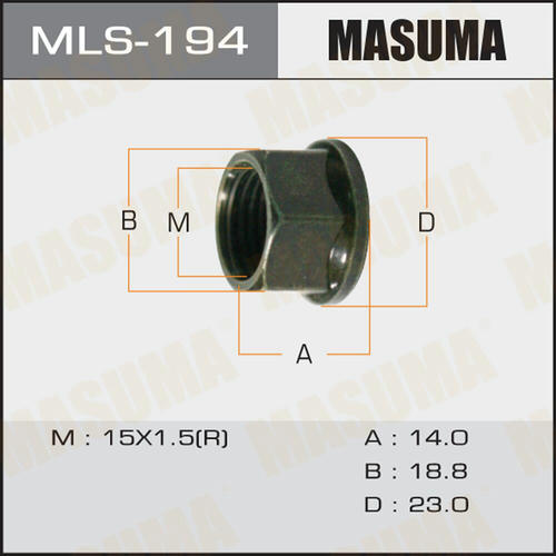 Гайка амортизатора Masuma 15x1.5(R) под ключ 19 открытая, MLS-194