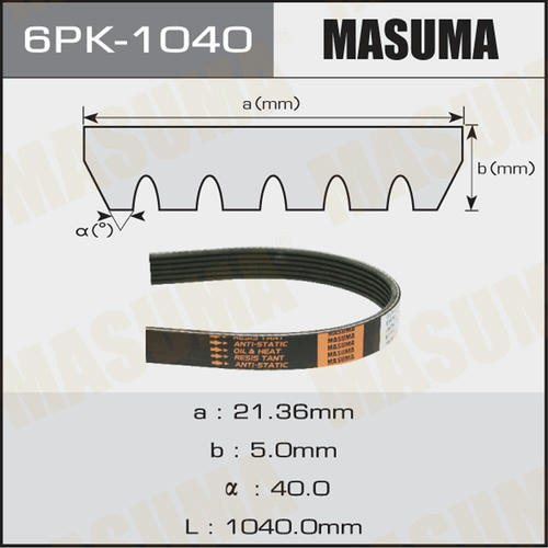 Ремень привода навесного оборудования Masuma, 6PK-1040