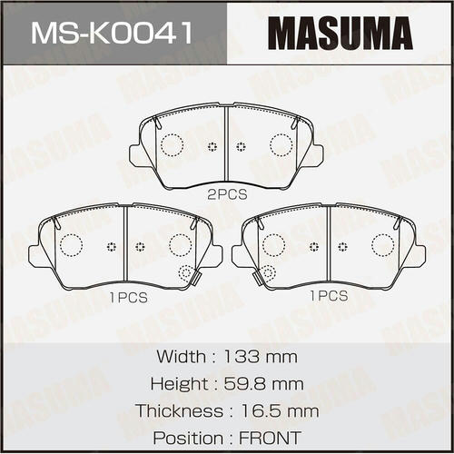 Колодки тормозные дисковые Masuma, MS-K0041