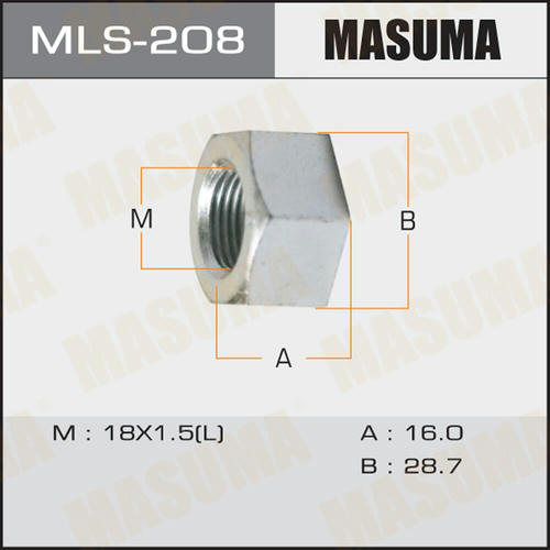 Гайка колесная Masuma M 18x1.5(L) под ключ 29 открытая, MLS-208