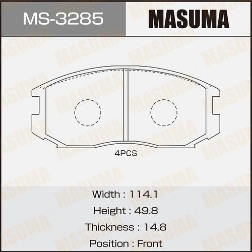 Колодки тормозные дисковые Masuma, MS-3285