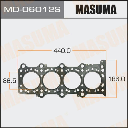 Трехслойная прокладка ГБЦ (металл-эластомер) Masuma толщина 0,75мм, MD-06012S