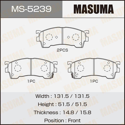 Колодки тормозные дисковые Masuma, MS-5239