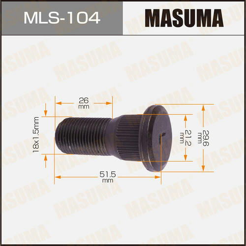 Шпилька колесная M18x1.5(L) Masuma, MLS-104
