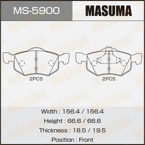 Колодки тормозные дисковые Masuma, MS-5900