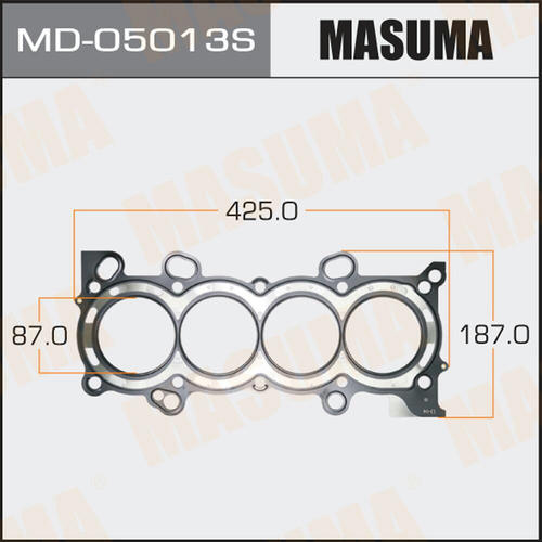 Трехслойная прокладка ГБЦ (металл-эластомер) Masuma толщина 0,70мм, MD-05013S