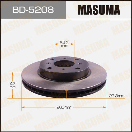 Диск тормозной Masuma, BD-5208