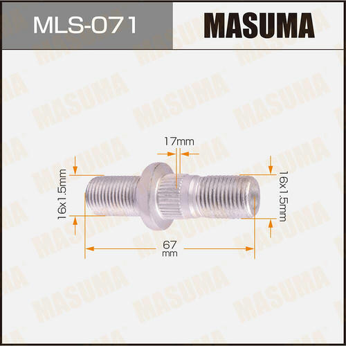 Шпилька колесная M16x1.5(R), M16x1.5(R) Masuma, MLS-071