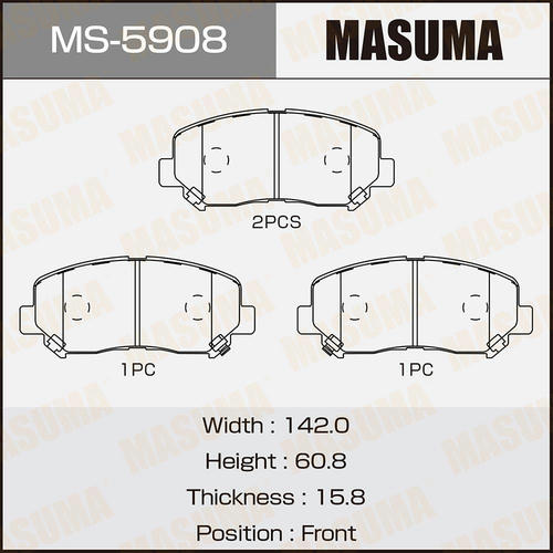 Колодки тормозные дисковые Masuma, MS-5908