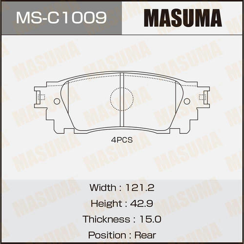 Колодки тормозные дисковые Masuma, MS-C1009