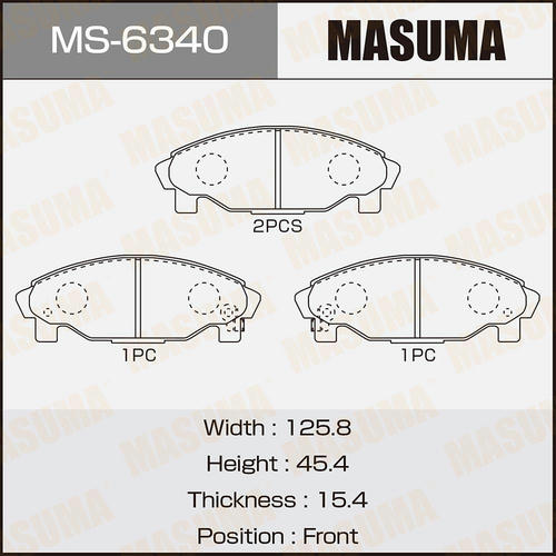 Колодки тормозные дисковые Masuma, MS-6340