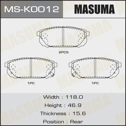 Колодки тормозные дисковые Masuma, MS-K0012