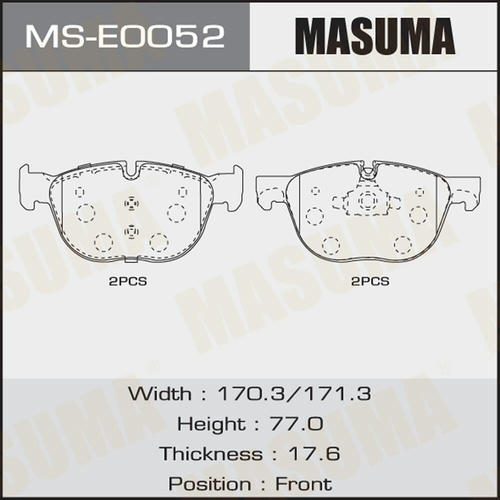Колодки тормозные дисковые Masuma, MS-E0052