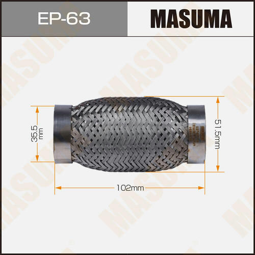 Гофра глушителя Masuma Interlock 35x100 усиленная, EP-063