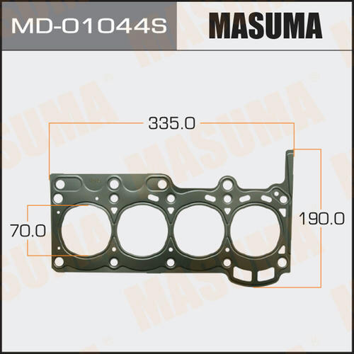 Однослойная прокладка ГБЦ (металл-эластомер) Masuma толщина 0,23мм, MD-01044S