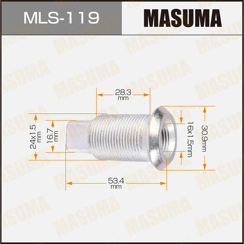 Футорка колесная M24x1.5(L), M16x1.5(L) Masuma, MLS-119