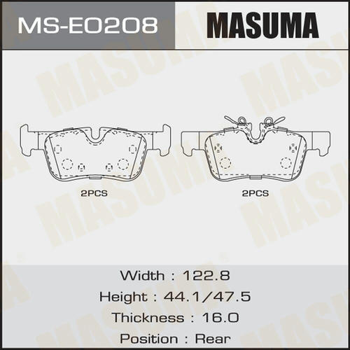 Колодки тормозные дисковые Masuma, MS-E0208