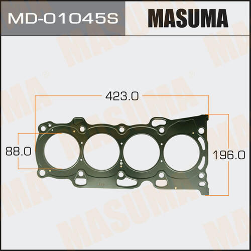 Двухслойная прокладка ГБЦ (металл-эластомер) Masuma толщина 0,60мм, MD-01045S