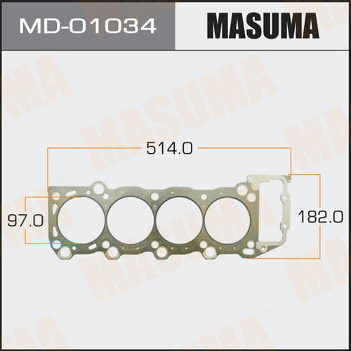 Прокладка ГБЦ (графит-эластомер) Masuma толщина 1,60 мм, MD-01034