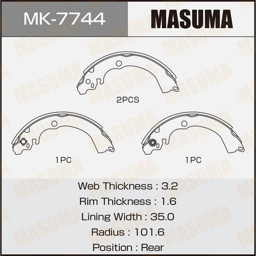 Колодки тормозные барабанные Masuma, MK-7744