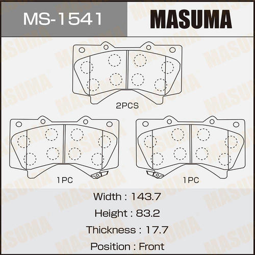 Колодки тормозные дисковые Masuma, MS-1541