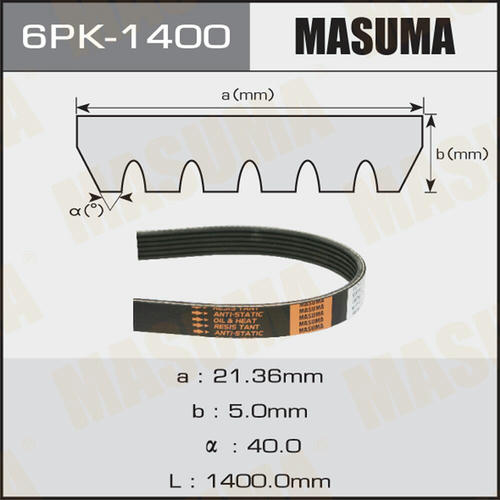 Ремень привода навесного оборудования Masuma, 6PK-1400