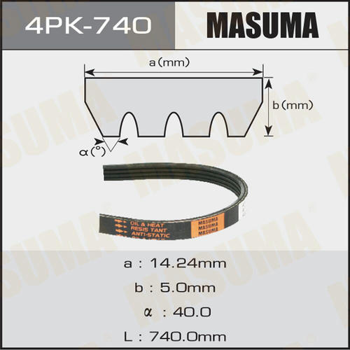 Ремень привода навесного оборудования Masuma, 4PK-740