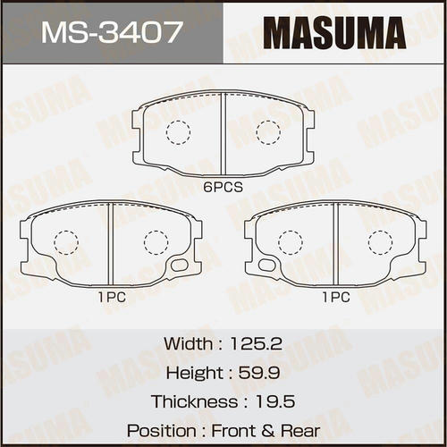 Колодки тормозные дисковые Masuma, MS-3407