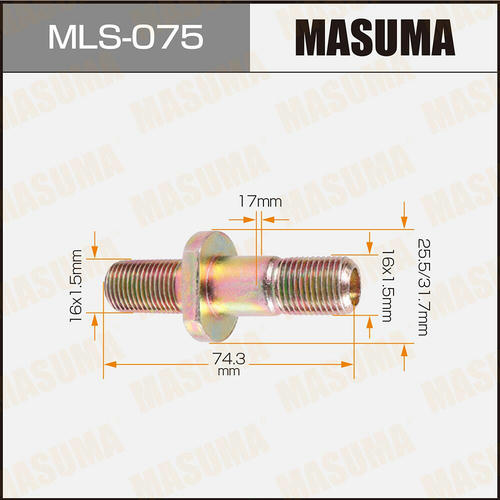 Шпилька колесная M16x1.5(R), M16x1.5(R) Masuma, MLS-075