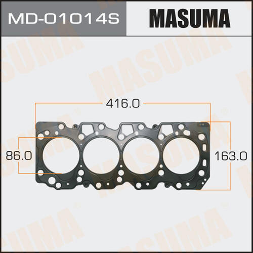 Четырехслойная прокладка ГБЦ (металл-эластомер) Masuma толщина 1,40мм , MD-01014S