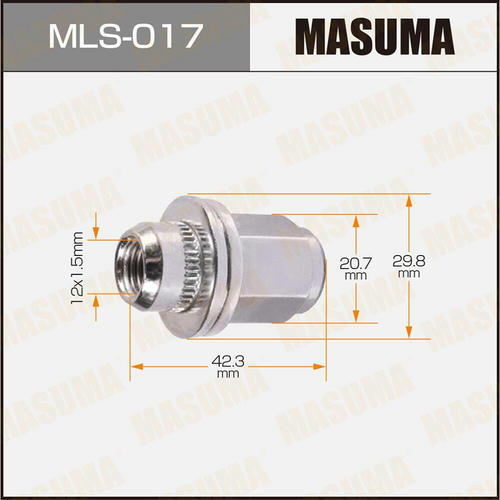 Гайка колесная Masuma M12x1.5(R) под ключ 21, MLS-017