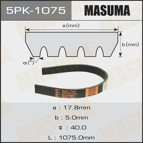 Ремень привода навесного оборудования Masuma, 5PK-1075