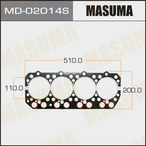 Пятислойная прокладка ГБЦ (металл-эластомер) Masuma толщина 1,40мм, MD-02014S
