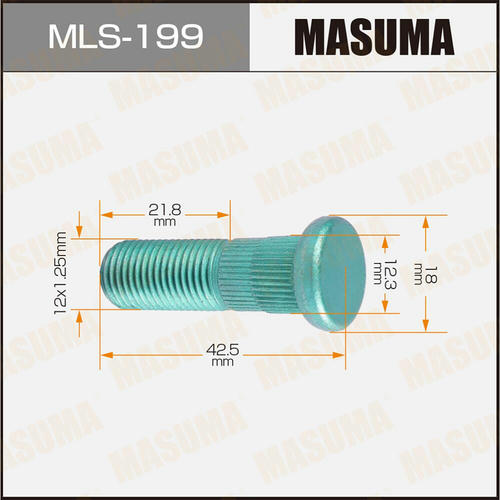 Шпилька колесная M12X1.25(R)Masuma, MLS-199