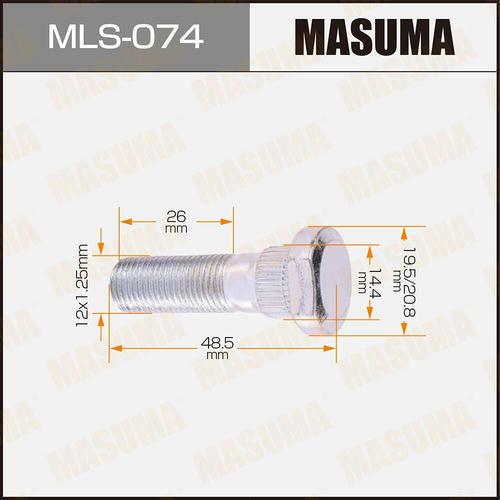 Шпилька колесная M12x1.25(R) Masuma, MLS-074