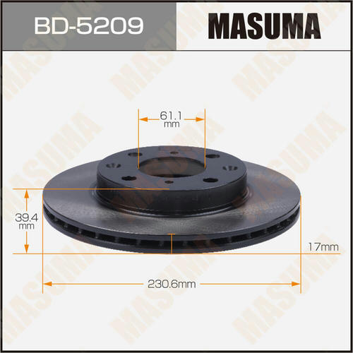 Диск тормозной Masuma, BD-5209