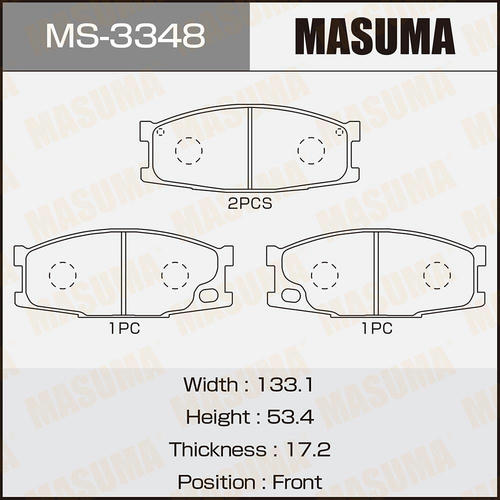 Колодки тормозные дисковые Masuma, MS-3348