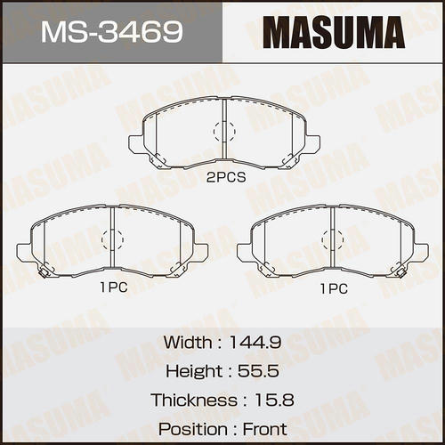 Колодки тормозные дисковые Masuma, MS-3469
