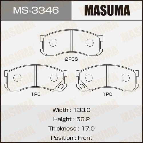 Колодки тормозные дисковые Masuma, MS-3346