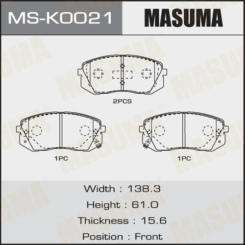 Колодки тормозные дисковые Masuma, MS-K0021