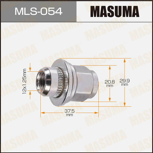 Гайка колесная Masuma M12x1.25 под ключ 21, MLS-054