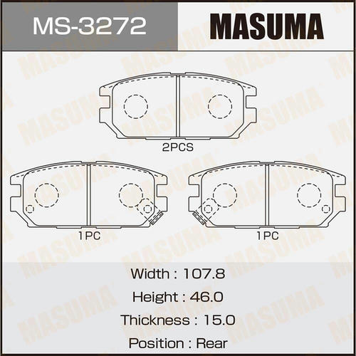 Колодки тормозные дисковые Masuma, MS-3272