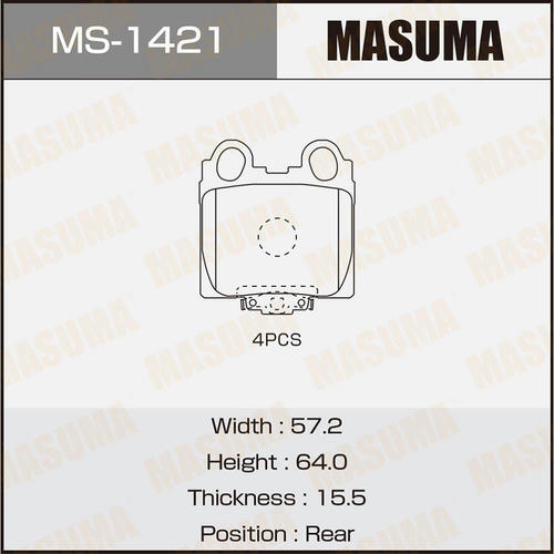 Колодки тормозные дисковые Masuma, MS-1421